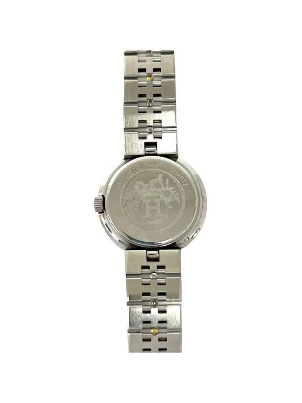 Hermes Vintage Clipper Stainless Steel Quartz Watch Silver Gold - Picture 6 of 10